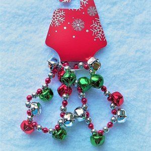 2PC Christmas Jingle Bells Bracelet Set Silver